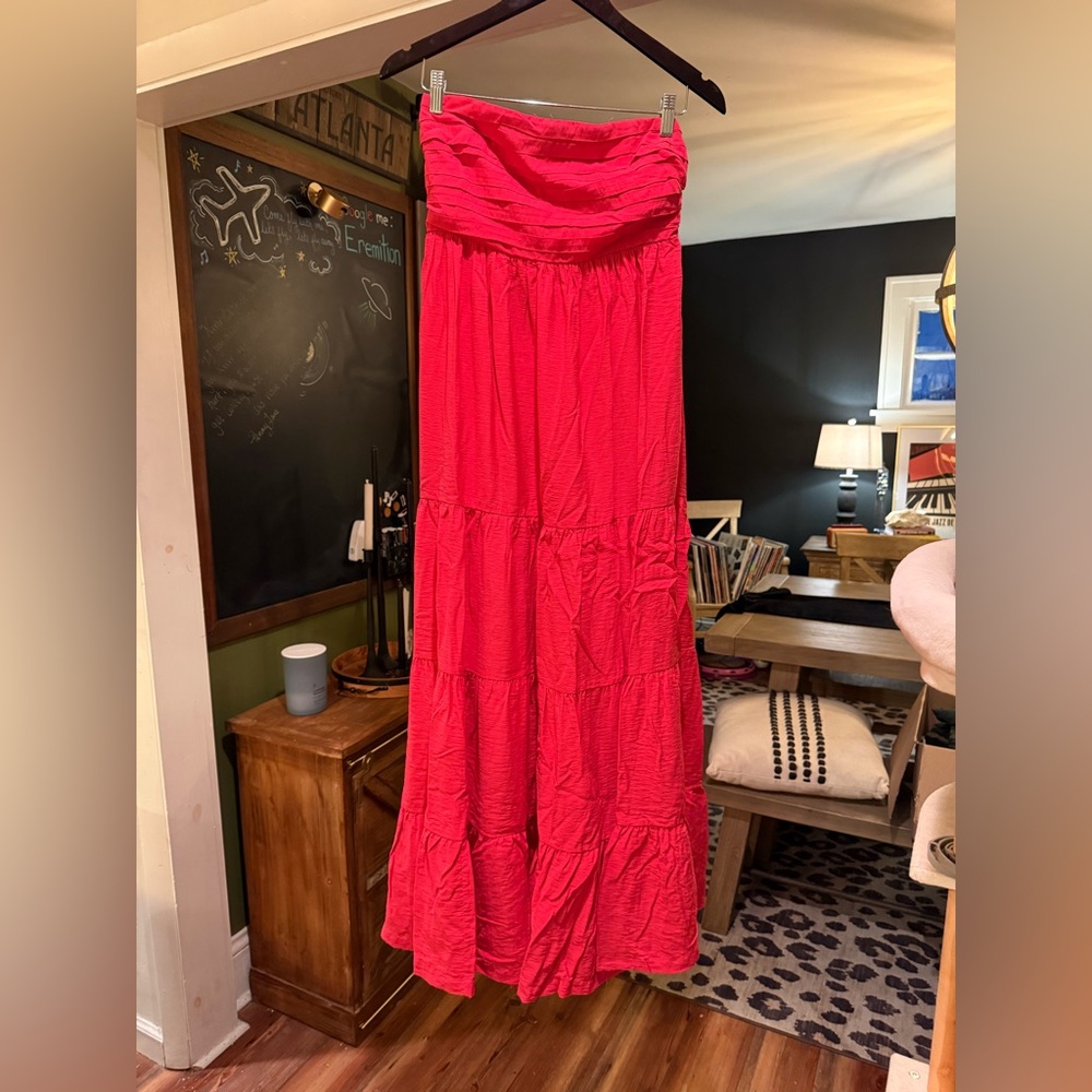Abercrombie & Fitch Red Convertible Maxi Dress